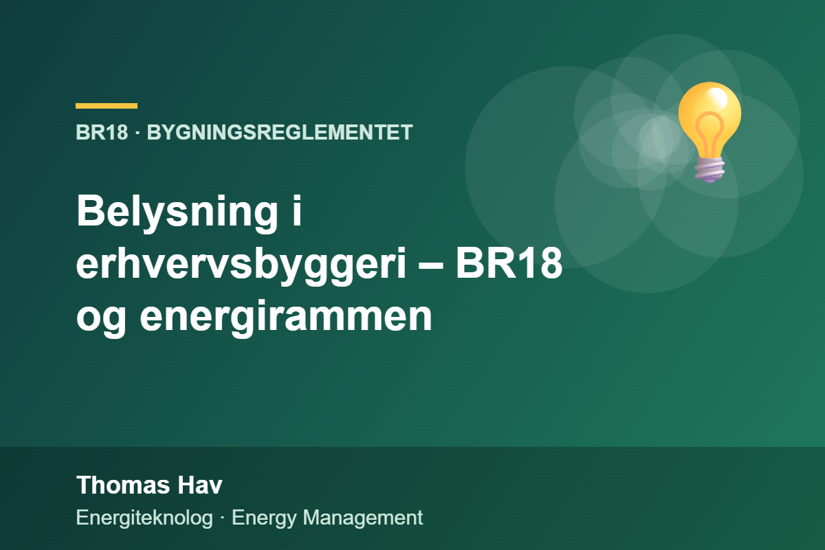 Belysning i erhvervsbyggeri – BR18 og energirammen