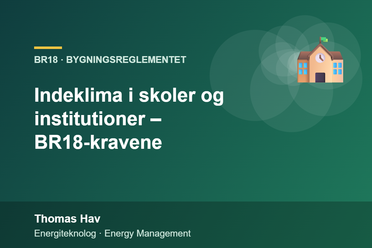 Indeklima i skoler og institutioner – BR18-kravene – Thomas Hav, energiteknolog